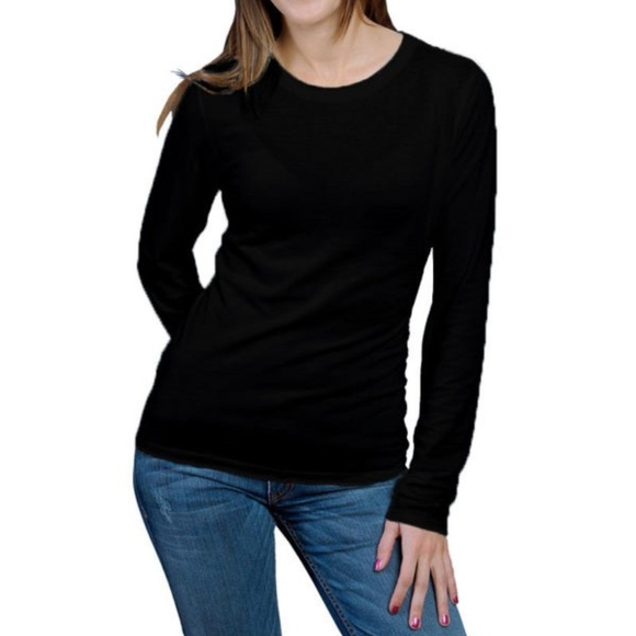 ONNO Tops - ONNO Organic Bamboo Black Long Sleeve Tee Plus 2XL